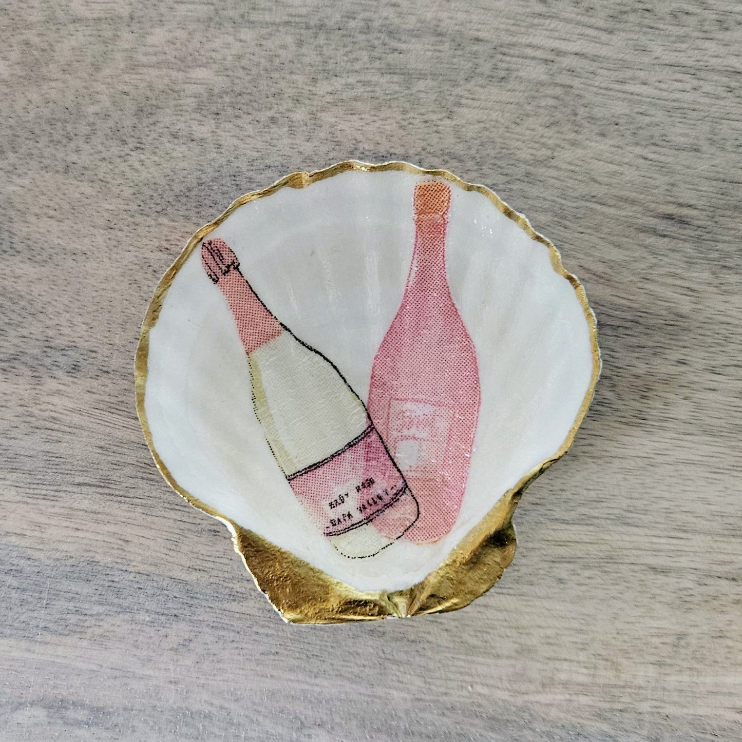 Rose All Day Decoupage Scallop Shell