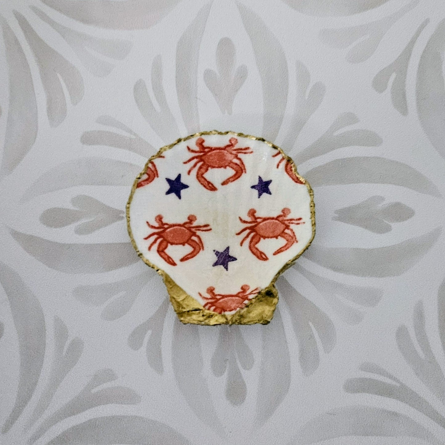 Stars and Crabs Decoupage Scallop Shell