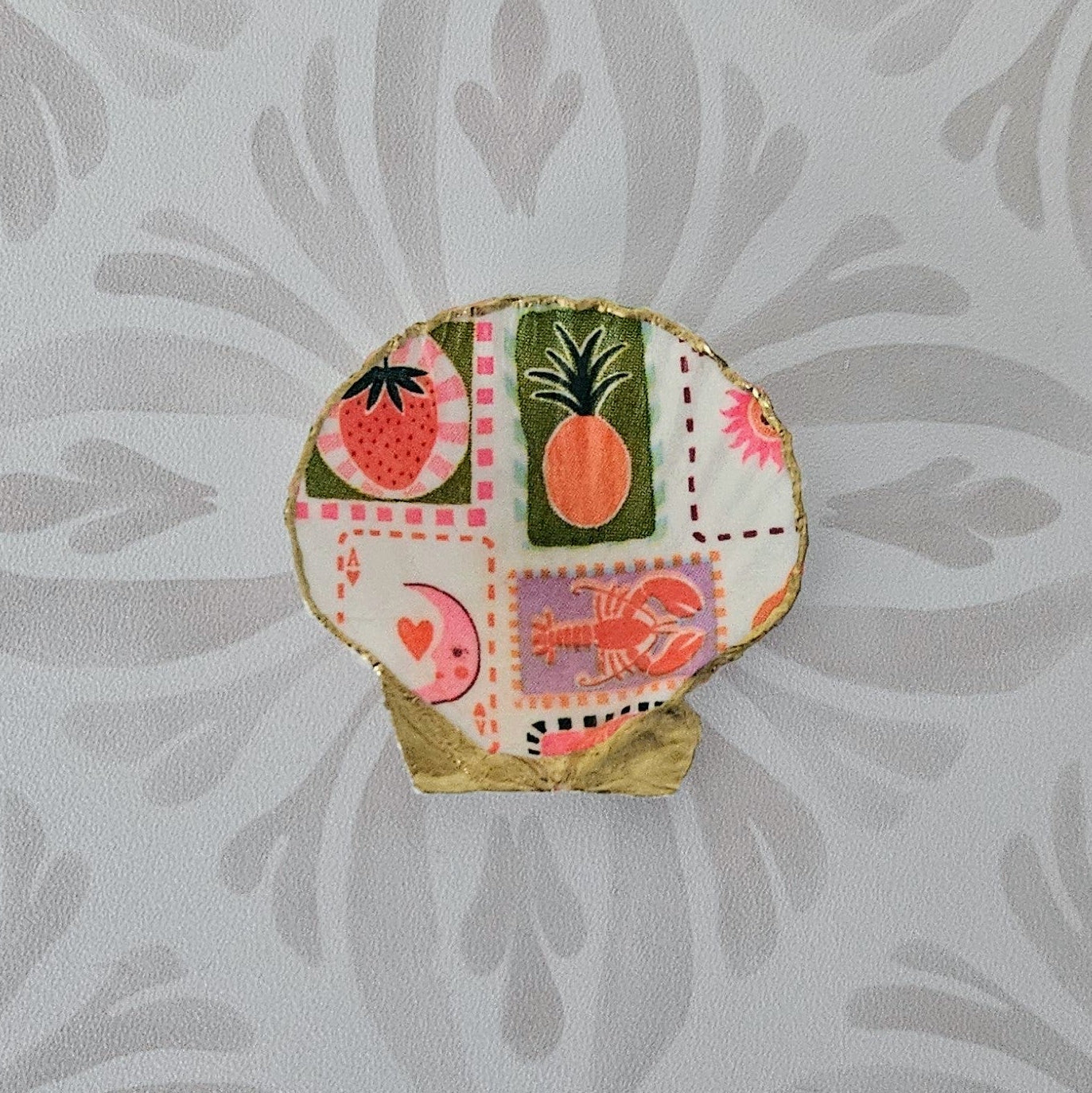Summer Stamps Decoupage Scallop Shell